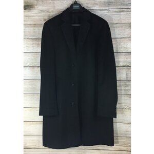 Madison Men's Coat Overcoat Black Large 42-44 Long Wool Polyester